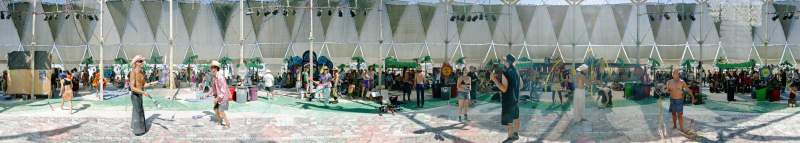 Panorama: 360 degree view of Burning Man 2002 center camp cafe