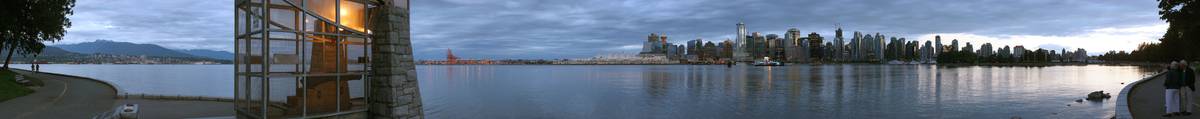 Panorama: Vancouver from the canon in Stanley Park