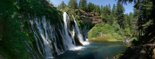 Panorama: Burney Falls from the wall