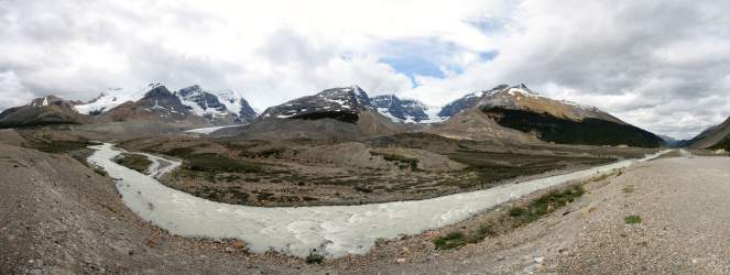 Athabasca Glacier and river