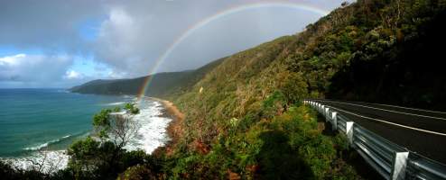 Panorama: Great Ocean Road Rainbow