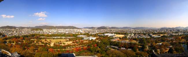 Panorama: Looking down from Himeiji Castle, Japan