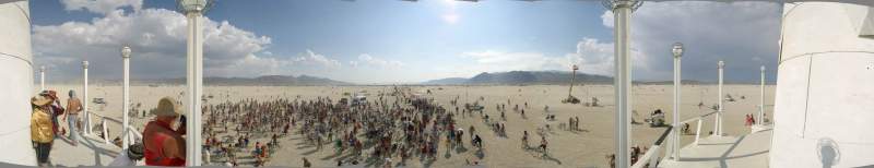 Panorama: All of Black Rock City 2002 from the Man's Lighthouse