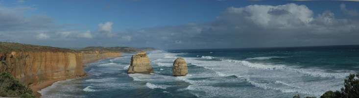 Panorama: The Apostles on Great Ocean Road, Australia