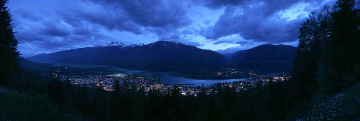 Panorama: Twilight over Revelstoke