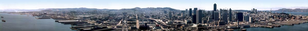 Panorama: San Francisco, 1971, from the Bay Bridge