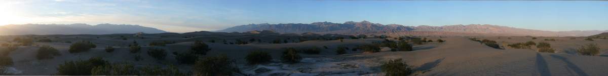 Panorama: Sunset at dunes of death valley