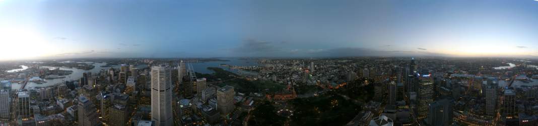 Panorama: Sydney from the tower at twilight