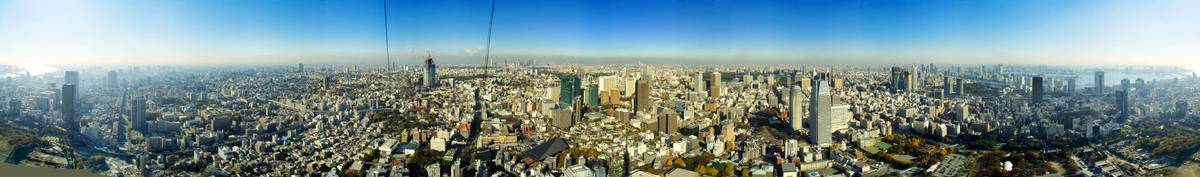 Panorama: Tokyo, from the Tokyo Tower, 360 degree view