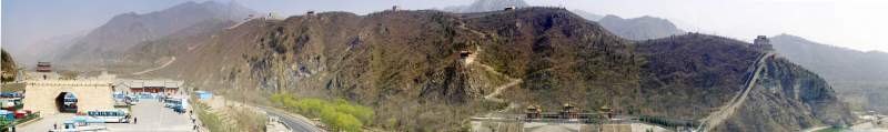 Panorama: Right side of the Great Wall at Badaling