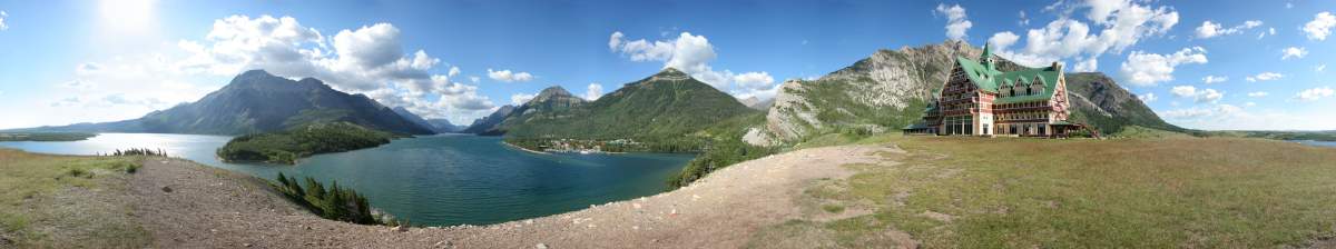 360 of Waterton Lakes and Prince of Wales hotel