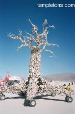 The bone tree, made of cattle bones.  Built on the platform that held 1998's theme creature, the 