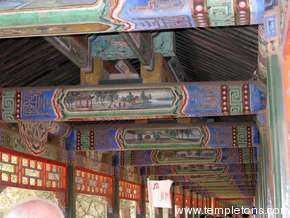 The roof of the pathway in the summer palace has paintings of all the places the emperor would visit.  He took painters along, an ancient version of the snapshot
