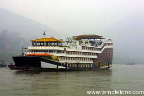 A high-end tour boat for Asian tourists.
