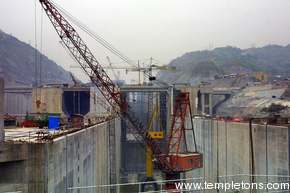 The five-level locks under construction at 3 Gorges.  It will take 3 hours to pass