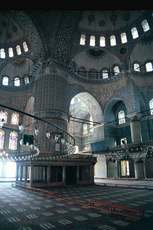 Another shot inside the Blue Mosque.  The lights were down so low so they could be maintained when they were fire instead of electricity.
