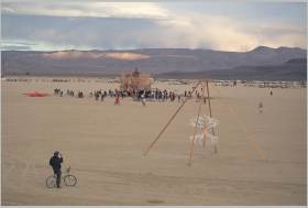 Art installations on the Playa in front of our camp.