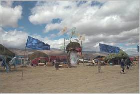 One of the rave camps.  All night there would be very loud music and dancing.