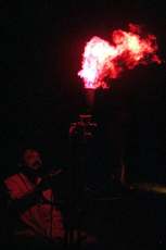 He would inject Strontium into his torch to turn it red
