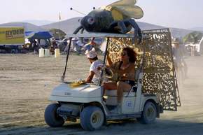 Golf carts were popular