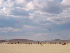 A sea of kites over the Playa on Thursday