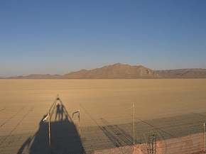 The open playa, with our shadows