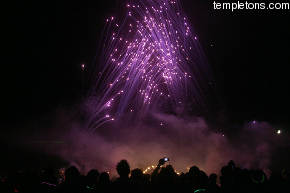 Fireworks show by Flaming Lotus Girls over serpent mother
