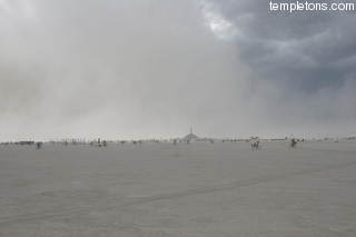 Dust storm consumes the man