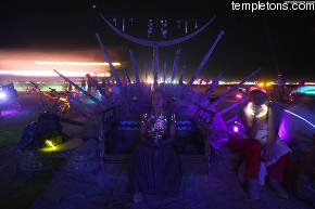 A very long time exposure as K. sits in the seat viewing the Temple.   10 seconds so all else is blurry.