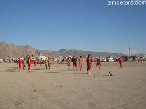 These guys played soccer in this spot of bare playa most nights
