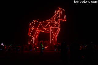 Another view of the horse at night