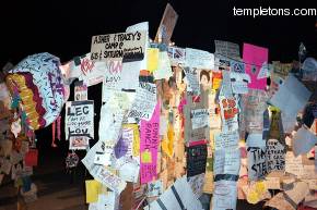 The message board one night.  Message were piled many levels deep.