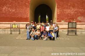 Our group poses at the Ming Tombs, using my camera
