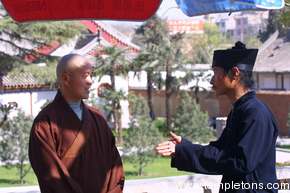 Two monks debate.  
