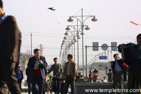 Nice line of street lamps on Xi'an street