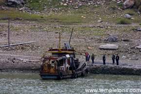 Old ship on the side of the river
