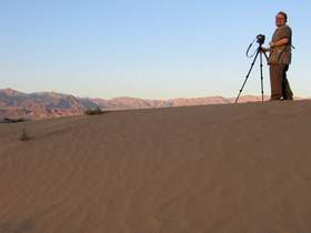 I take a panorama of the dunes