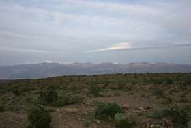 Lenticular clouds form over the Panamint range