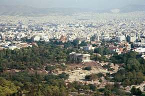 The temple of Apollo, and the Agora (not for those with agoraphobia, I can tell you) viewed from the Acropolis.