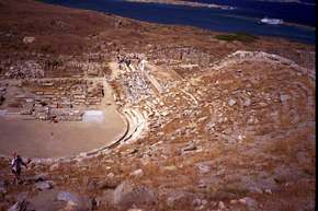 The amphitheatre at Delos, or part of it.  Ruined, but amazing