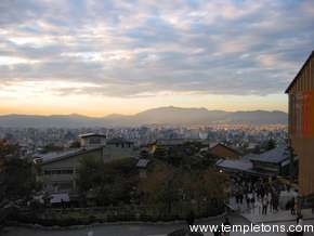 Sunset view of Kyoto from Kiyomizu-dera