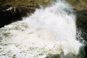 A 1/3 second exposure to show the crash of the waves at Devil's Churn
