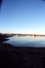 Another shot of Lake Powell, captured at sunset, with the Marina in the distance.