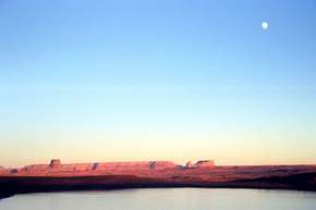 The moon rises over the buttes around Lake Powell