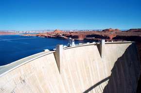 The top of the Glen Canyon dam, part of a 3-piece tall panorama I made of the whole dam.
