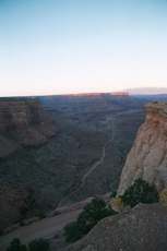 Sliver of light on the canyon tops